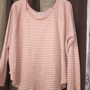 Maison Jules long sleeve orange striped shirt
