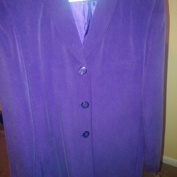 Purple silk 3 piece suit NWOT