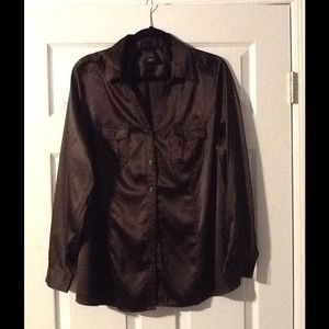 Lane Bryant Brown silk like shirt. Size 18/20