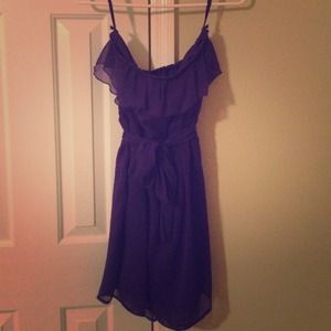 Strapless blue dress