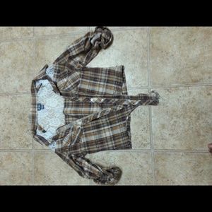 Plaid lace button down