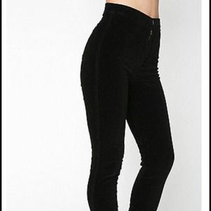 American Apparel Black Easy Velvet Jeans