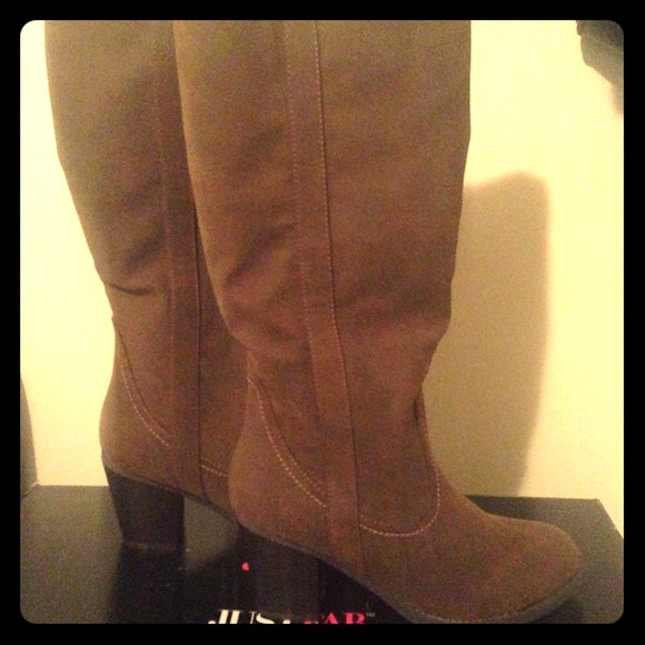 Brown heeled boots