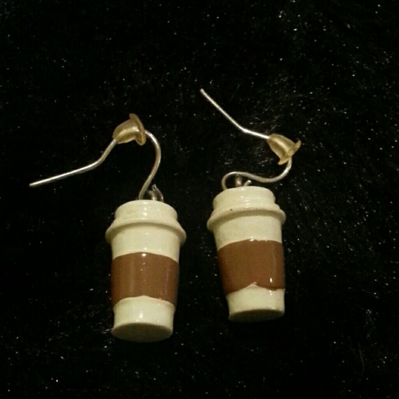 Coffee cup earrings