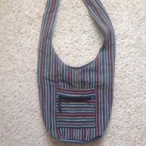 Striped Cotton Boho Bag