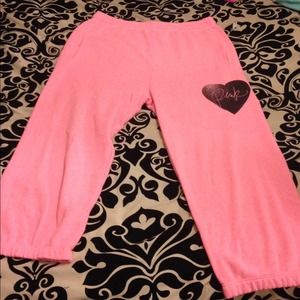 Victoria's Secret coral pink cropped sweatpants