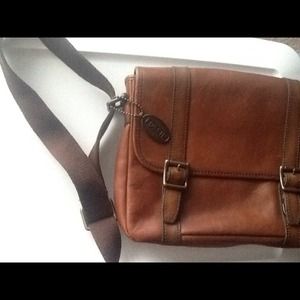 authentic fossil messenger bag.