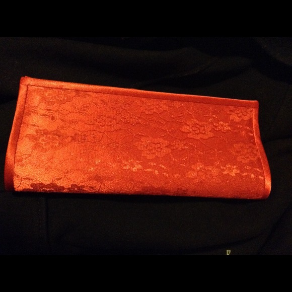 Deep red silky/lace evening bag/clutch!!!brand new