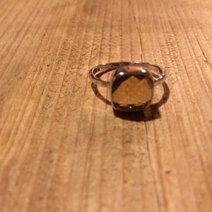 ⬇️smokey quartz bezel set stackable ring