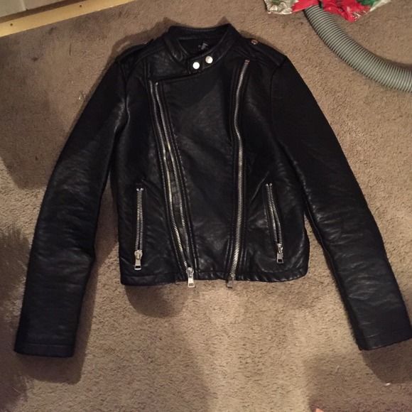 F21 Black leather jacket