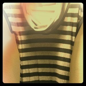 Grey & Black slinky turtleneck top