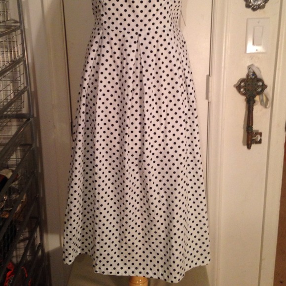 NWT White & Black polka dot pinup dress size 14p - Picture 3 of 4