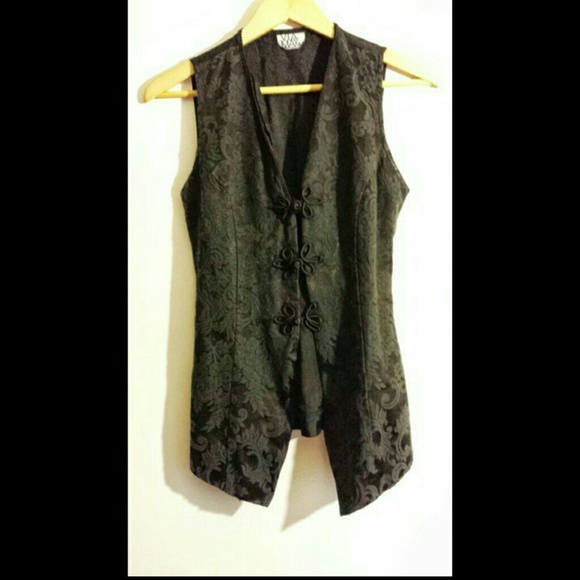 Vintage black silk vest