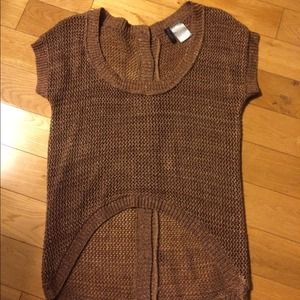 Gold Metallic HiLo Cover Sweater