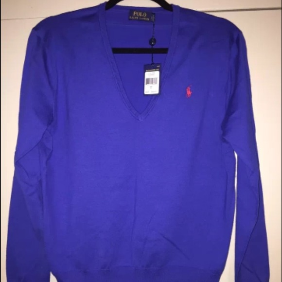 Brand new Ralph LARUEN  MERINO WOOL VNECK SWEATER - Picture 1 of 4