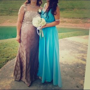 Blue Beaded Long Gown Dress💍🍬🐬💙💎