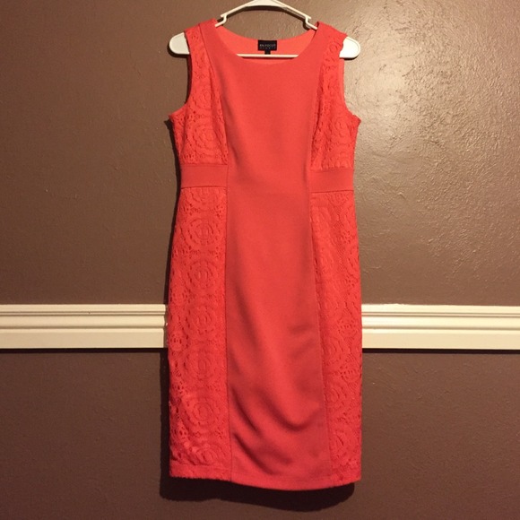 Peach cocktail dress to the knee