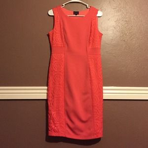 Peach cocktail dress to the knee