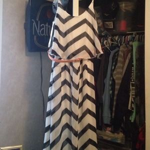 Jodi Kristopher long chevron dress