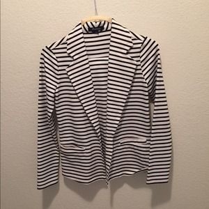 Black and White strip blazer
