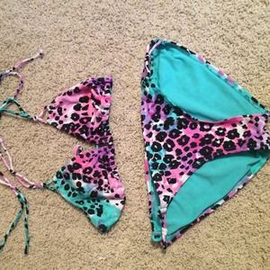 Colorful cheetah swimsuit