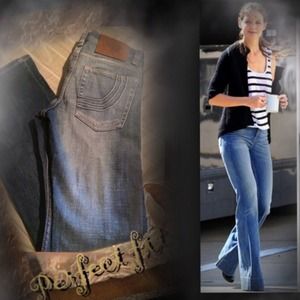 DESIGNER RED HIGH WAISTED JEANS W/PINK STITCHING