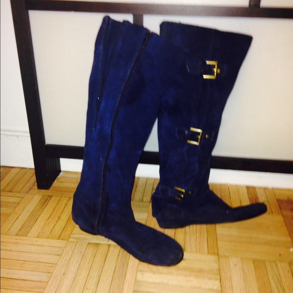 Aerosole blue suede riding boots - Picture 2 of 2