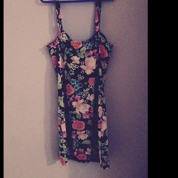 Floral Tight Zipper Dress