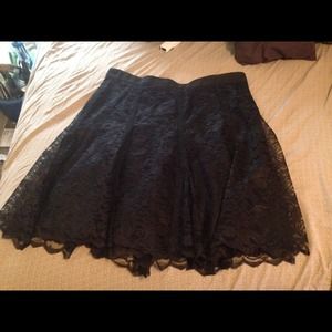 Black lace plus size skirt
