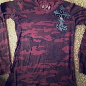 Sinful long sleeve camo shirt