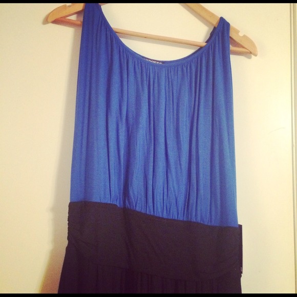NWT EXPRESS BLACK & BLUE DRESS - Picture 3 of 4