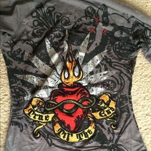 Rebel Spirit long sleeve hoodie with great detail!