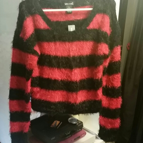 Red & Black Fuzzy Sweater