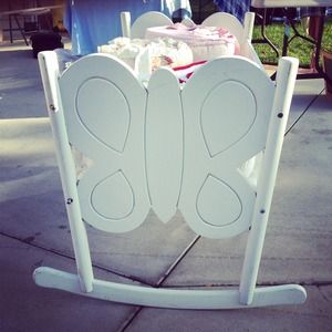 Wooden Newborn Cradle. Unique. butterfly  Shape.