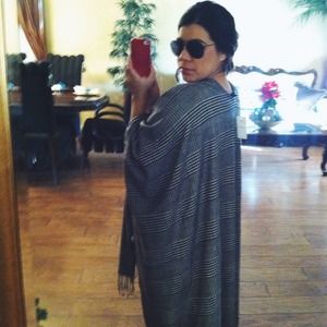 Hounds Tooth Printed Poncho