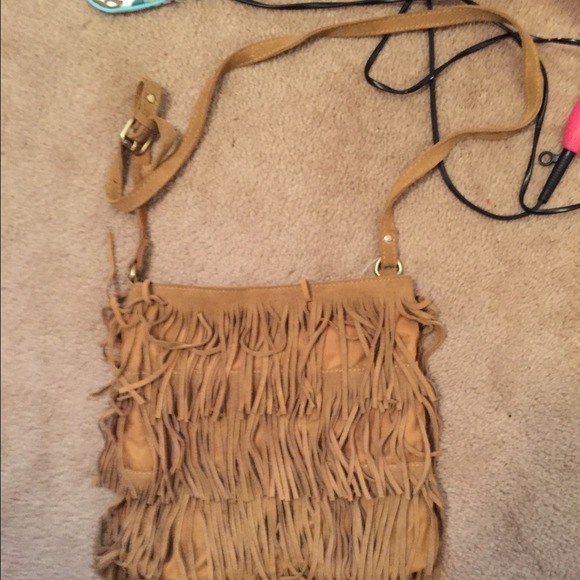 Suede fringe purse