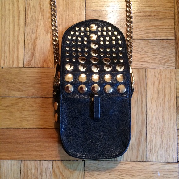 SOLD!!!!!! Rebecca minkoff studded Blk leather bag - Picture 2 of 4