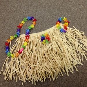 Bundled - Hula Skirt with Lei and 2 Wristbands