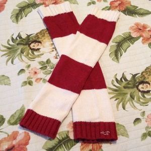 Hollister Red & White Striped Leg Warmers