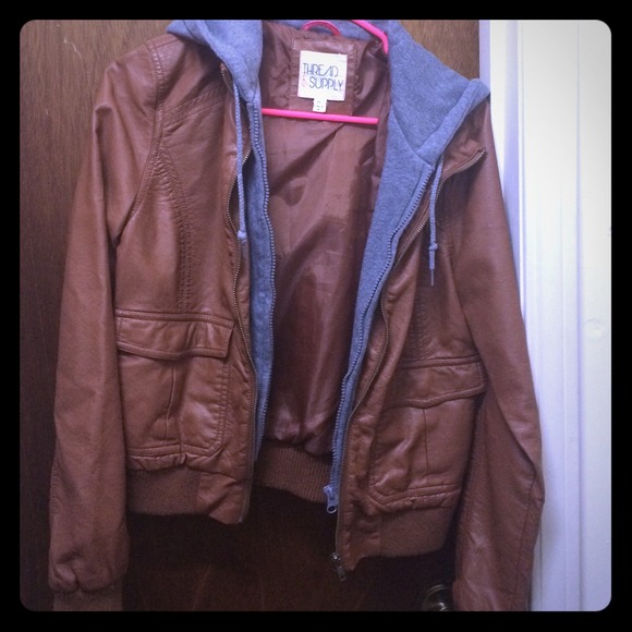 Brown leather jacket