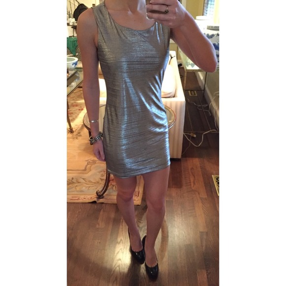 Silver Metallic Dress - Picture 3 of 4