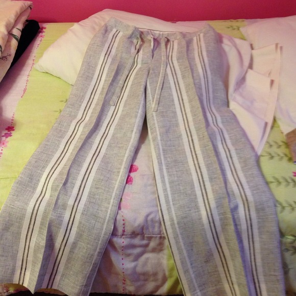 Linen wide leg pants