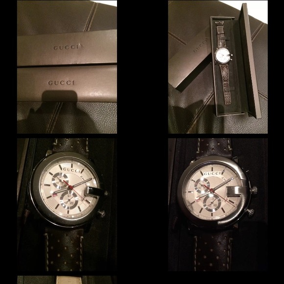 Gucci chrono watch brown strap