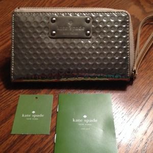 Kate Spade gold wristlet