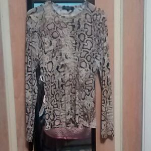 Sheer leopard print long sleeve top