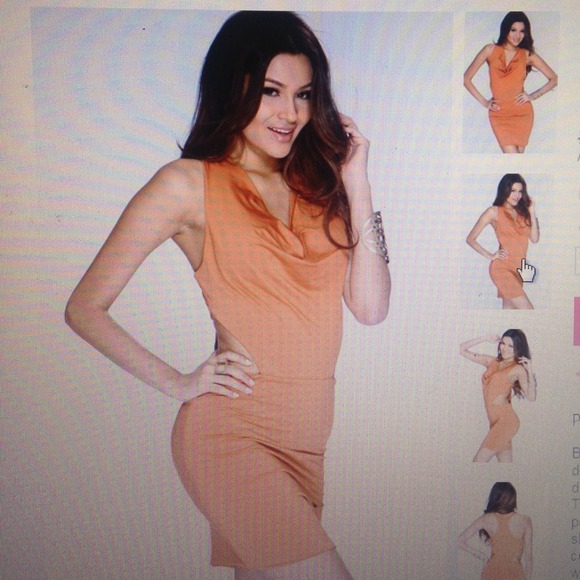 🎉HOST PICK 🎉Rust Draped Neck Dress - Picture 3 of 4