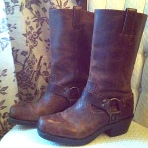 Brown Cowboy Motorcycle Boots