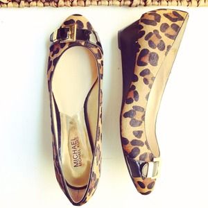 New Michael Kors Leopard Print Ballet Wedge/Flats