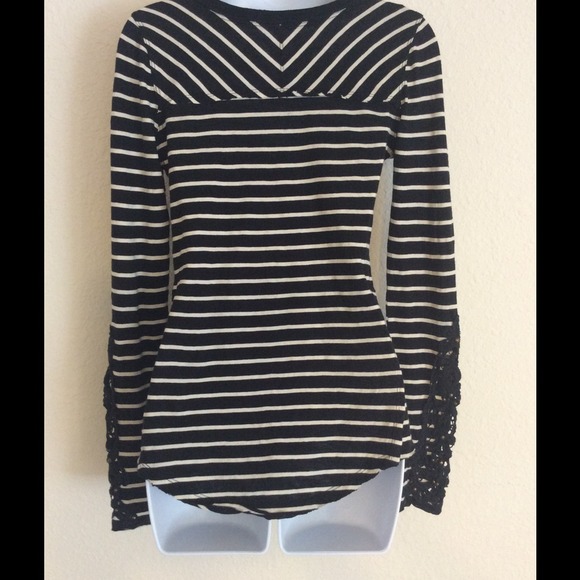 Free People black & cream striped top - Picture 2 of 4