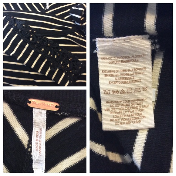 Free People black & cream striped top - Picture 4 of 4